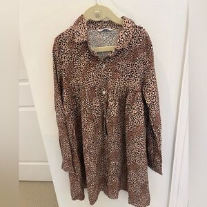 Mayoral Animal Print Dress with Long Sleeves